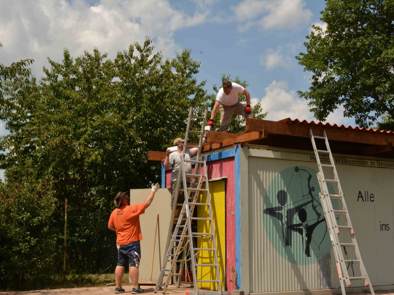 Bau des Containerdaches 2020