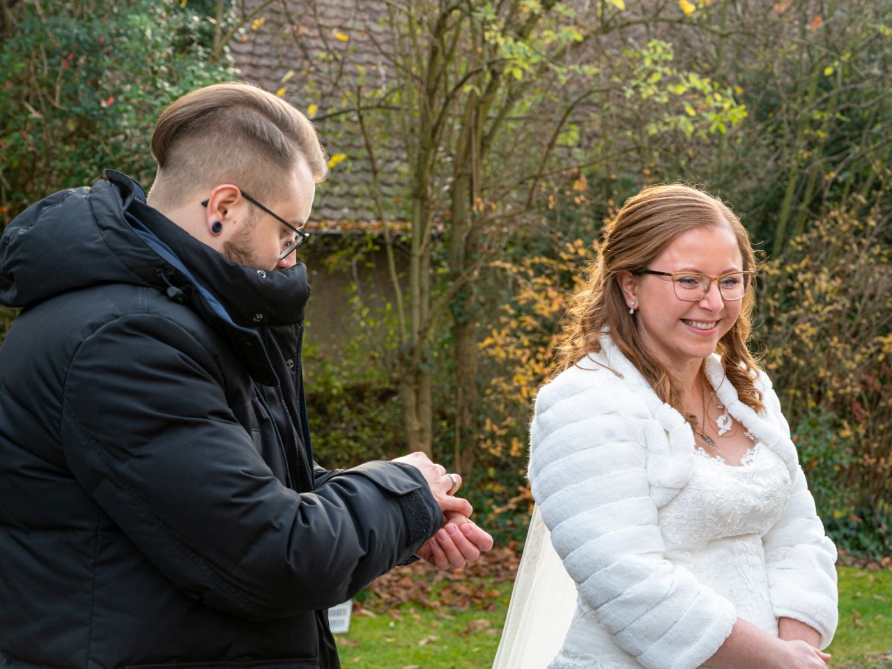 Spalier zur Hochzeit Stephi und Marius