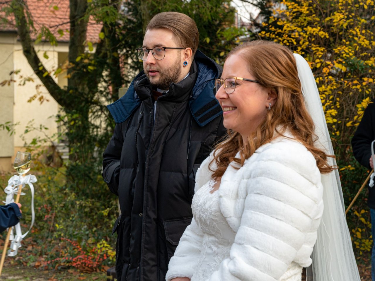 Spalier zur Hochzeit Stephi und Marius